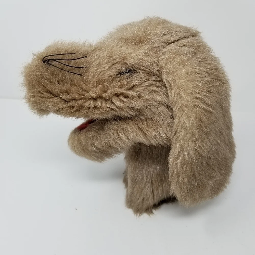 Dog Puppy Furry Hand Puppet Vintage Hand Made Animal Kids Golf Cover Pet Golden
